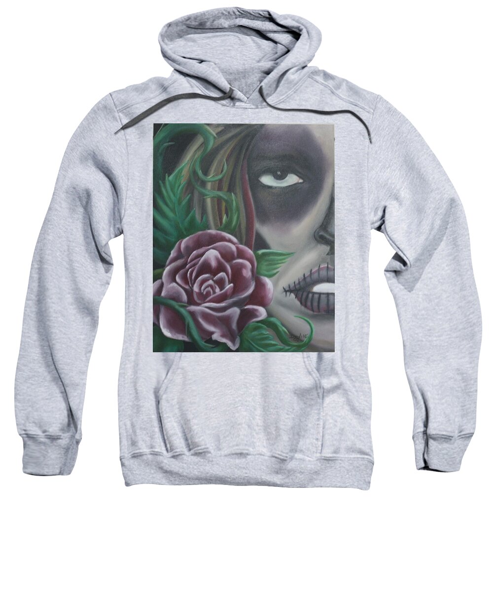 Roses Sweatshirt featuring the painting Roses are red... by Michael Doyle