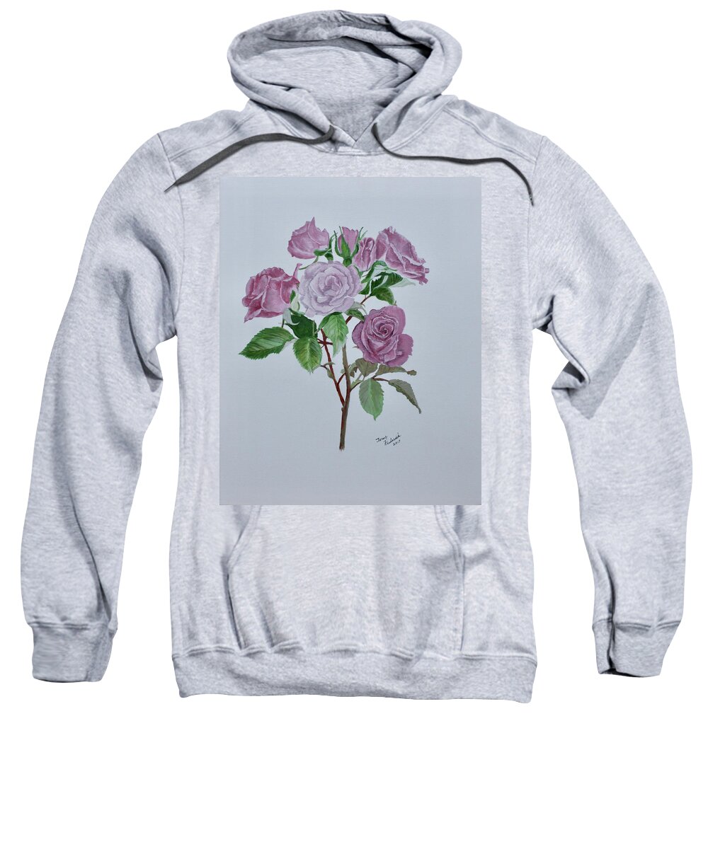 Roses Sweatshirt featuring the painting Roses by Terry Frederick