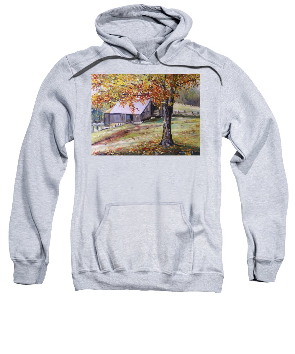 Oil Sweatshirt featuring the painting Rouge Red Chimney by John Williams