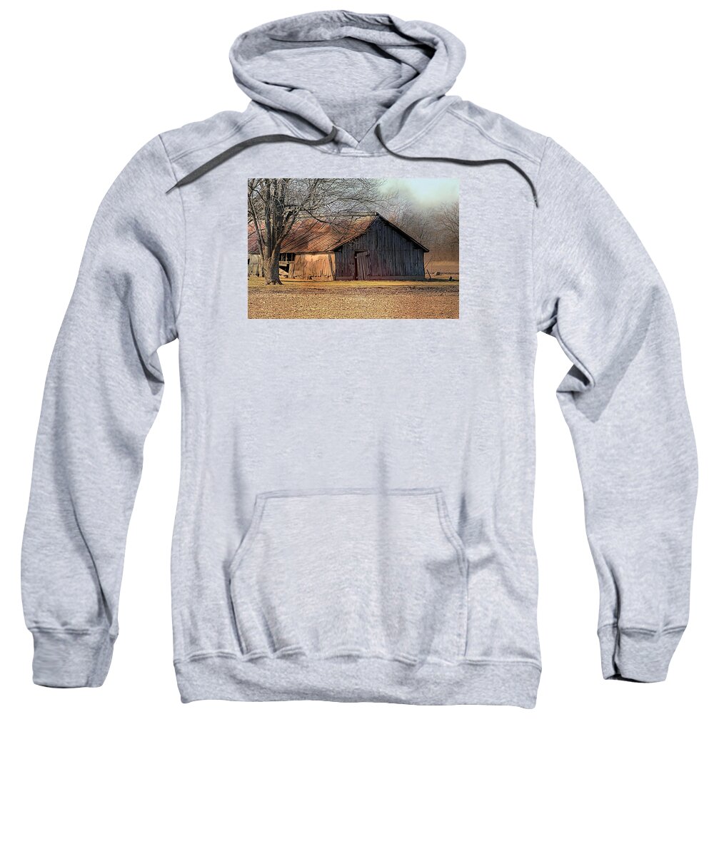 Photography Sweatshirt featuring the photograph Rustic Midwest Barn by Theresa Campbell