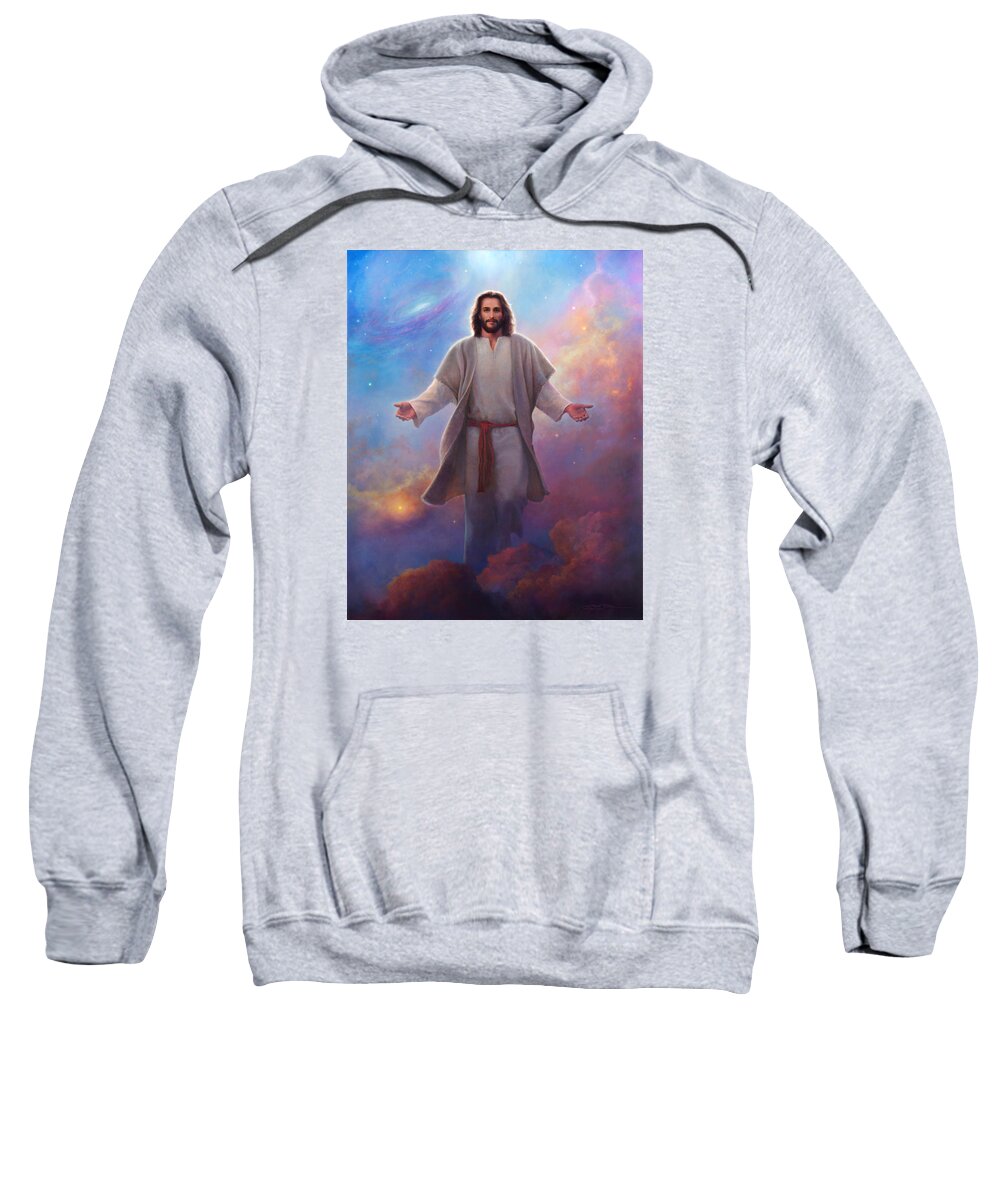Jesus Sweatshirt featuring the painting Sacred Space by Greg Olsen