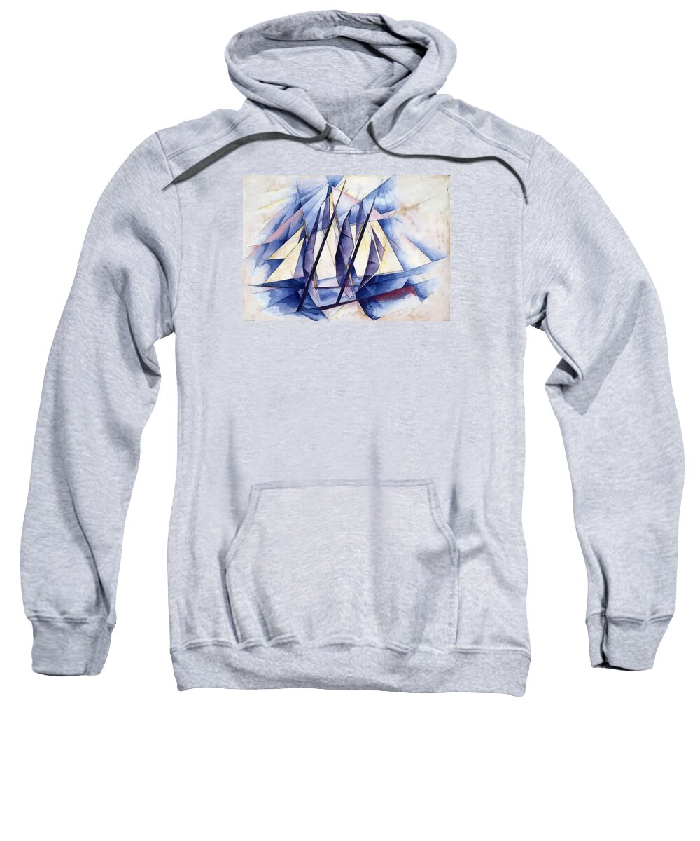 Sailboat Sweatshirt featuring the painting Sail Movements by Taiche Acrylic Art