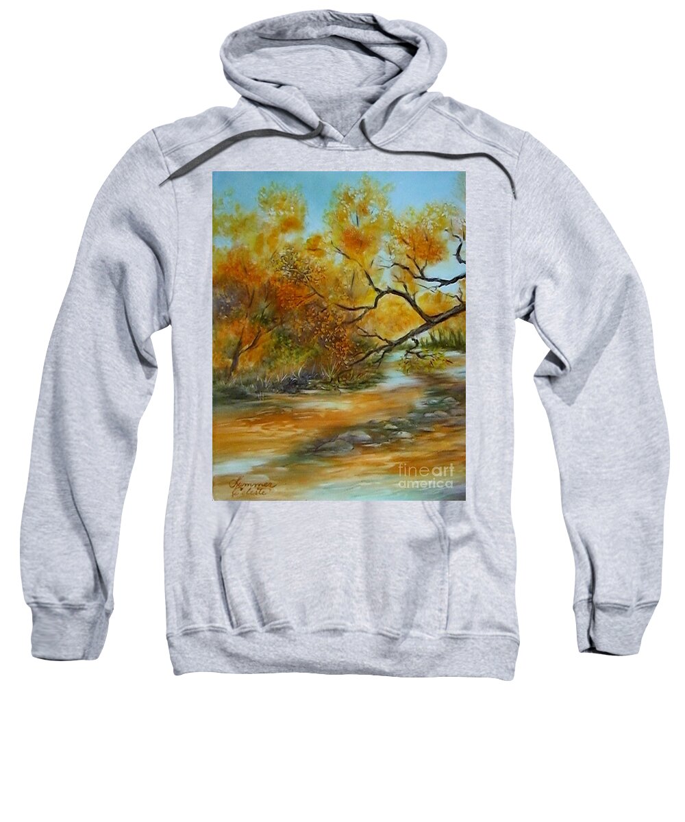 Scene Sweatshirt featuring the painting San Pedro River by Summer Celeste