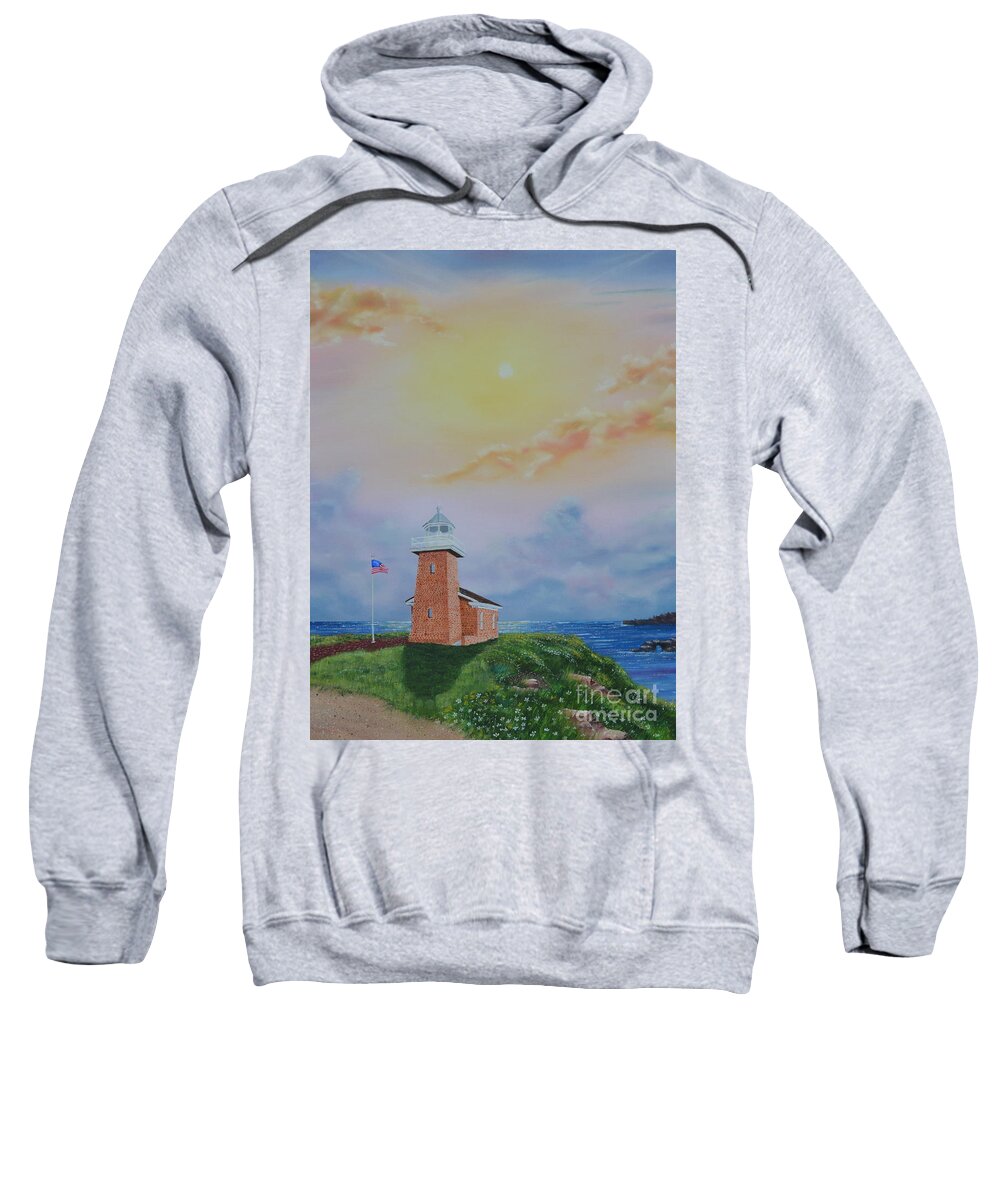Santa Cruz Sweatshirt featuring the painting Santa Cruz Sunset by Mary Scott