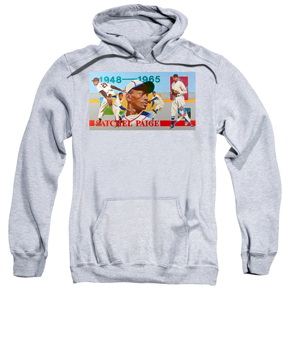 Acrylic Sweatshirt featuring the painting Satchel Paige by Cliff Spohn