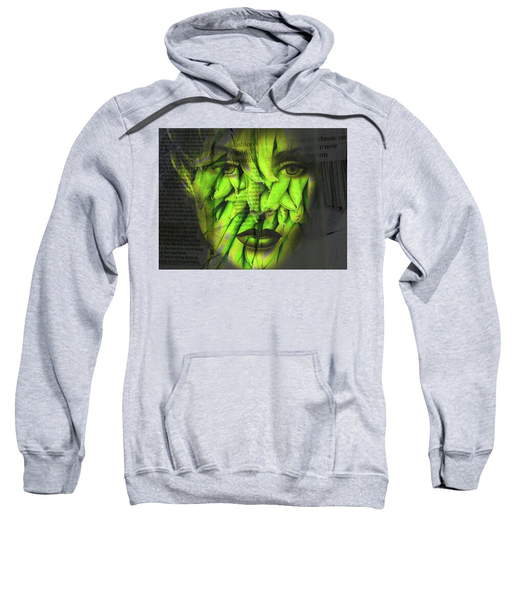 Face Sweatshirt featuring the digital art Say it with beans by Gabi Hampe