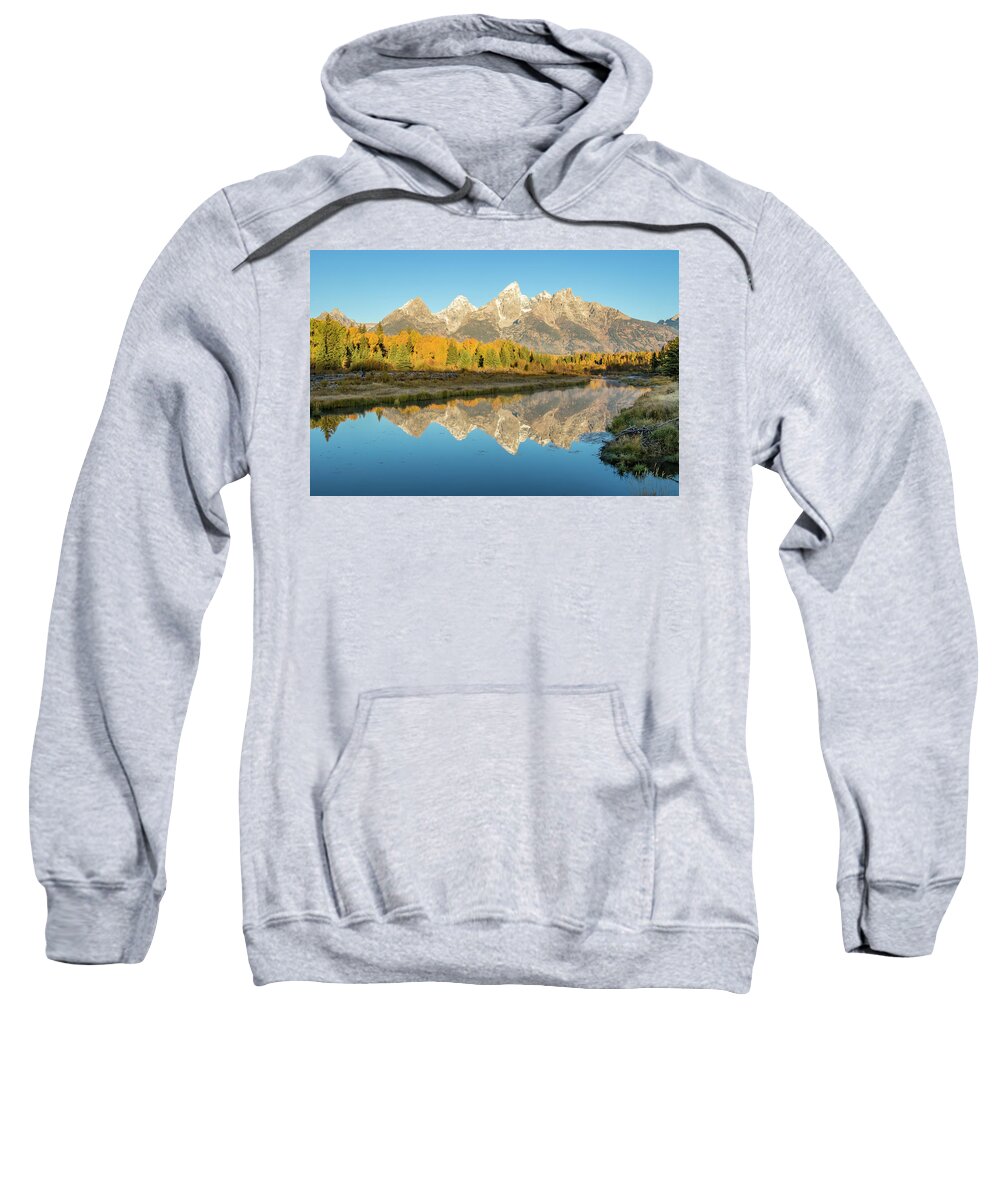 Grand Teton National Park Sweatshirt featuring the photograph Schwabacher Sunrise by D Robert Franz