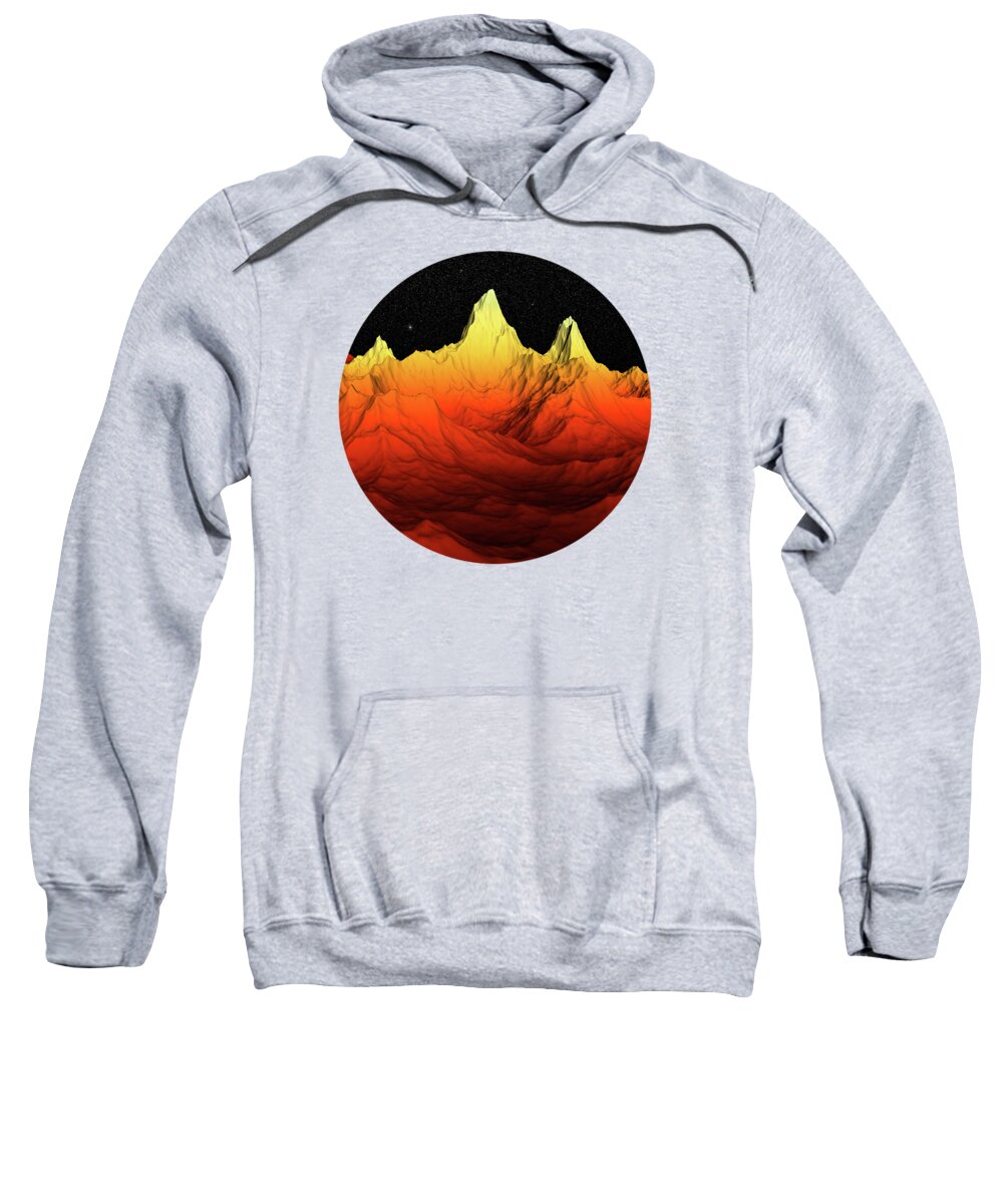 Sci Fi Sweatshirt featuring the digital art Sci Fi Mountains Landscape by Phil Perkins