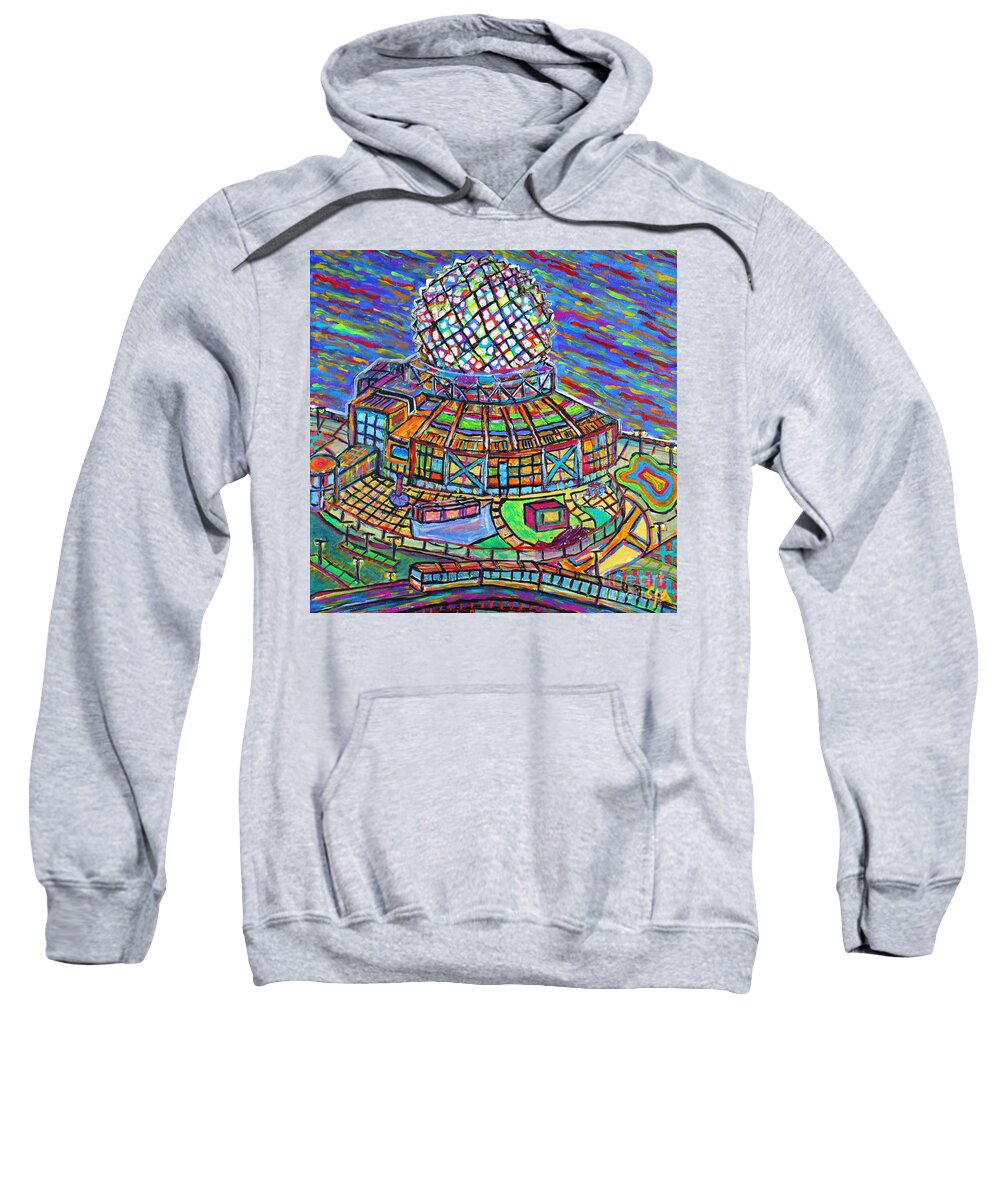 Science Sweatshirt featuring the painting Science World, Vancouver, Alive In Color by Jeremy Aiyadurai