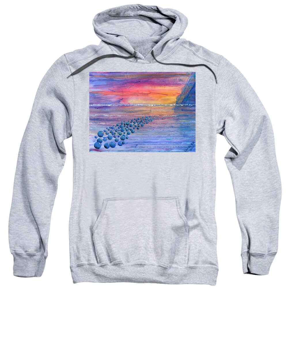 Seascape Sweatshirt featuring the painting Seascape Sunrise by Wendy Keeney-Kennicutt