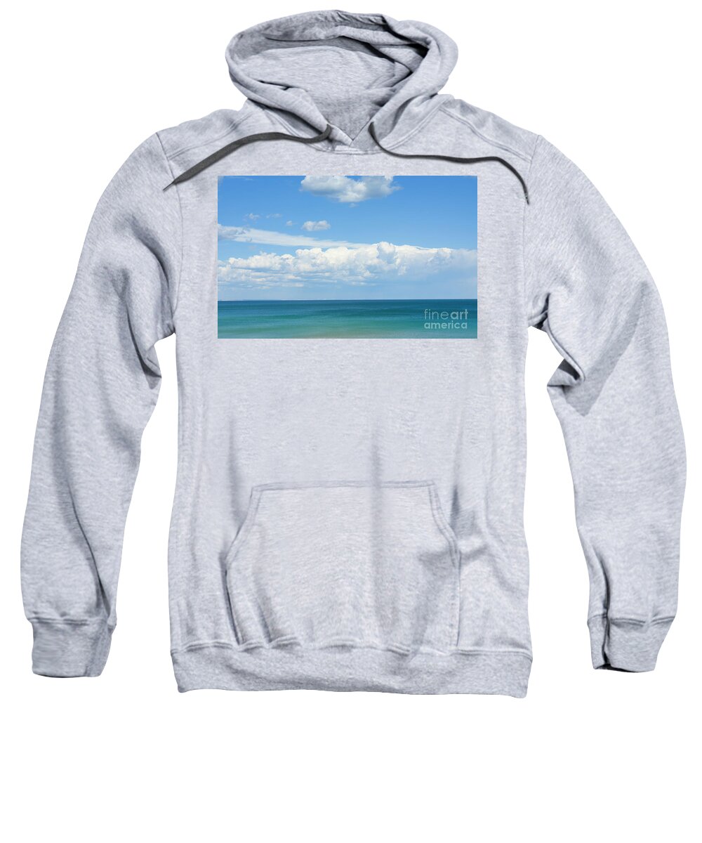 Sea Sweatshirt featuring the photograph Seascape with clouds by Irina Afonskaya