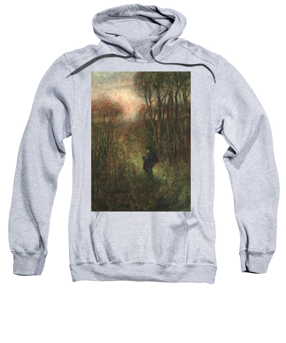 Traveler Sweatshirt featuring the painting Self Portrait with Landscape by David Ladmore