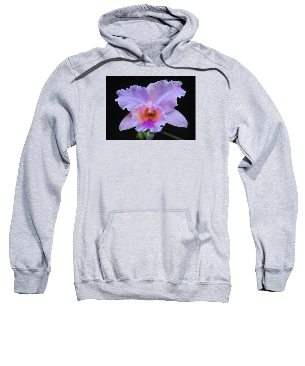 Flower Sweatshirt featuring the digital art Serendipity Orchid by Charmaine Zoe