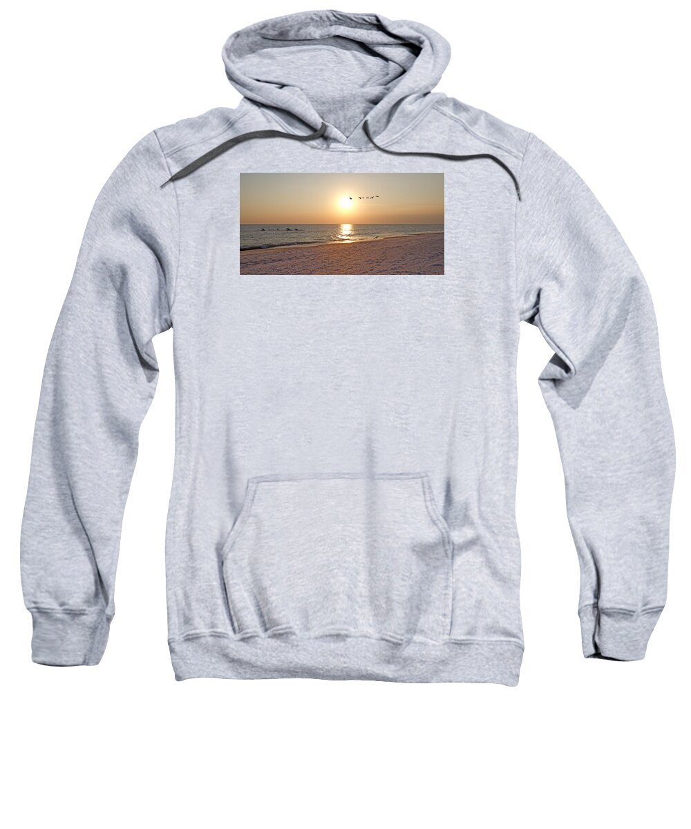 Shackleford Sweatshirt featuring the photograph Shackleford Banks Sunset by Betsy Knapp