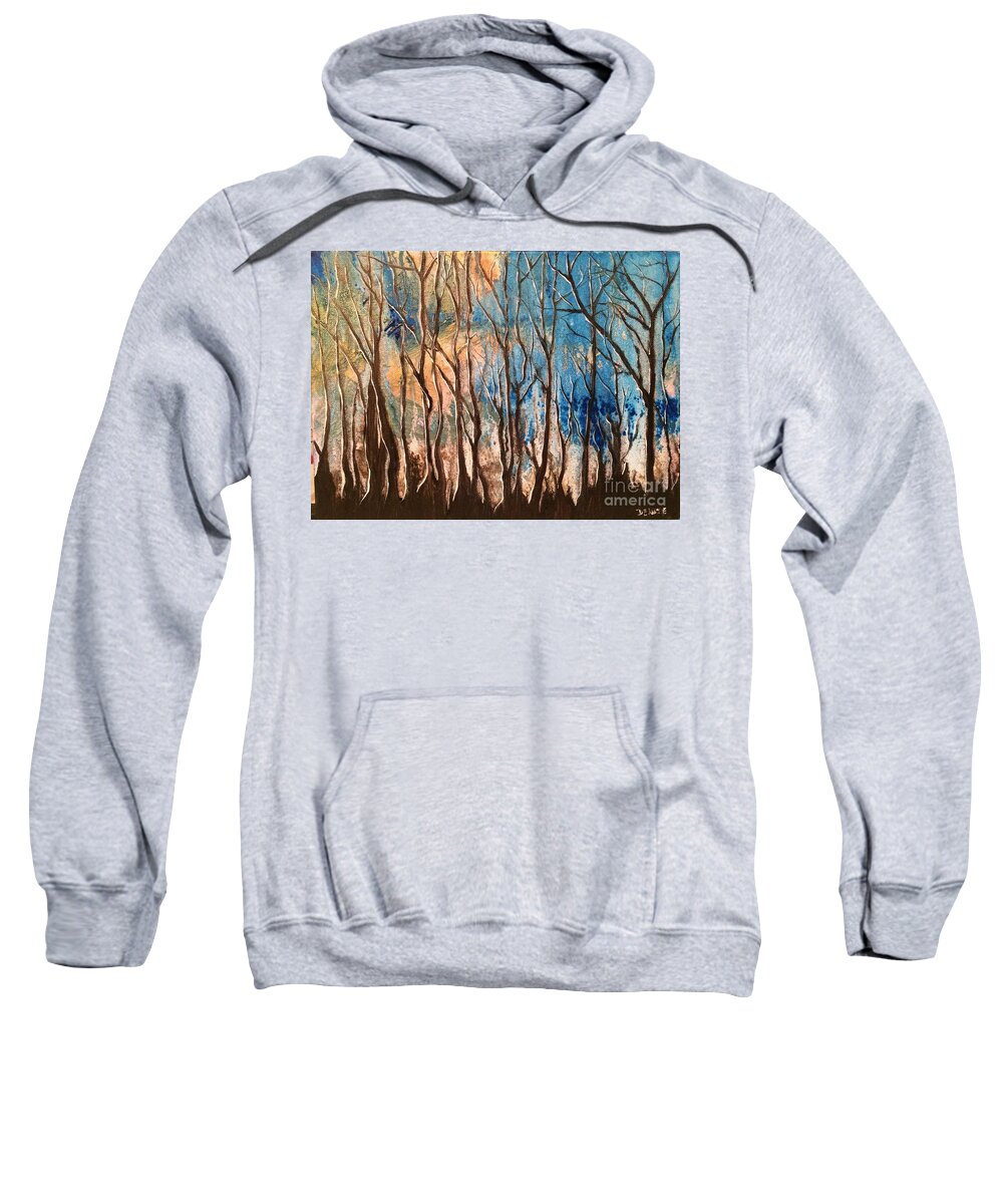 Trees Sweatshirt featuring the painting Shadow Dancers by Denise Tomasura