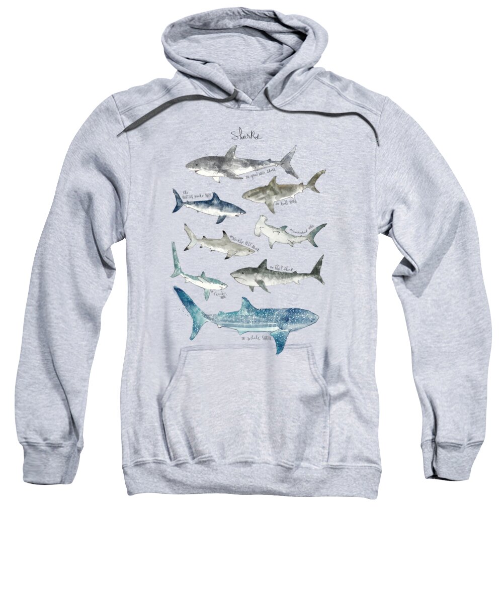 #faatoppicks Sweatshirt featuring the painting Sharks by Amy Hamilton