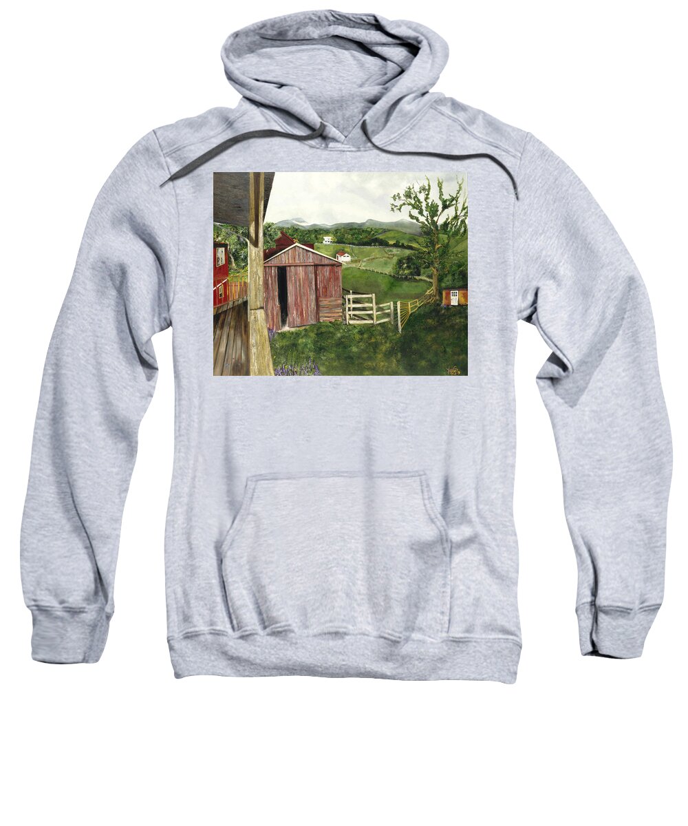 Landscapes Sweatshirt featuring the painting Shenendoah by Anitra Handley-Boyt
