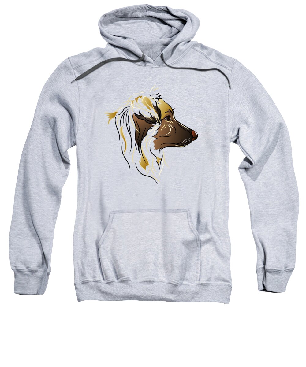 Graphic Dog Sweatshirt featuring the digital art Shepherd Dog in Profile by MM Anderson