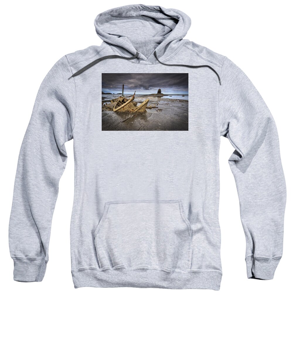 Bay Sweatshirt featuring the photograph Shipwreck by Chris Smith
