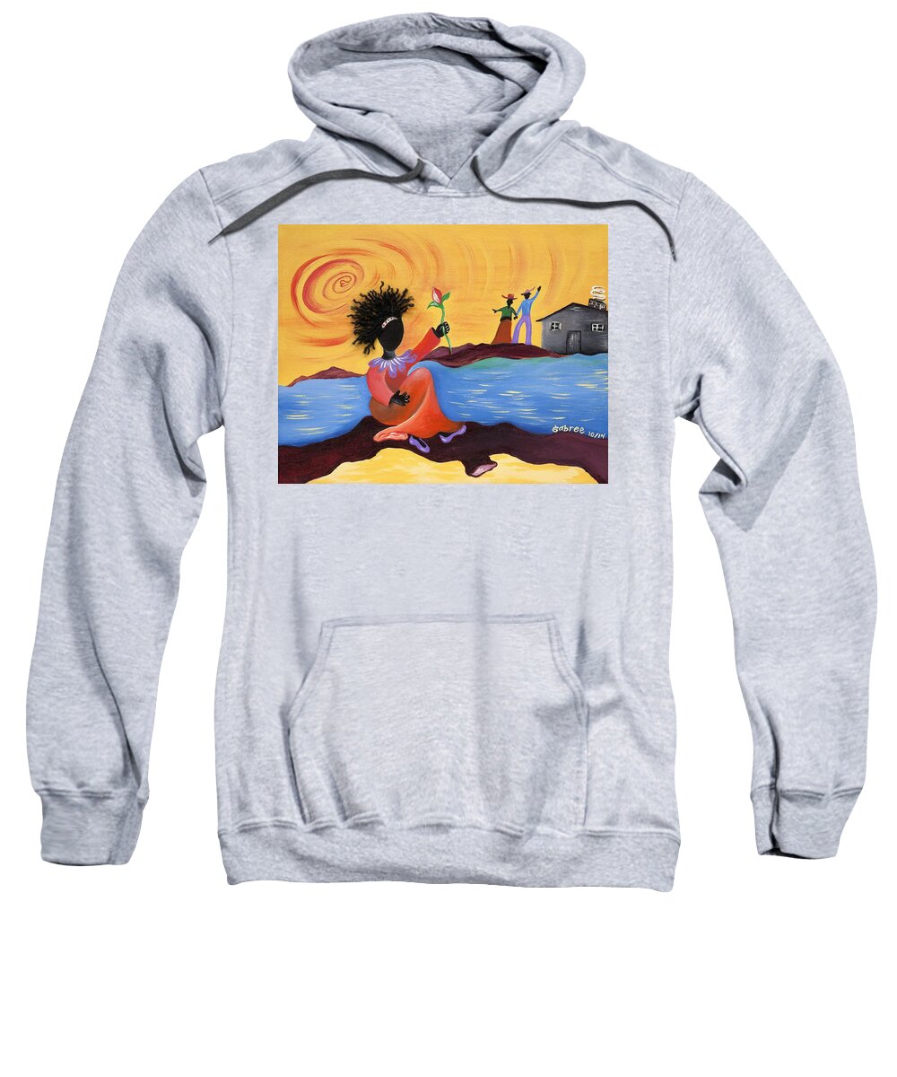 Sabree Sweatshirt featuring the painting Shore Love by Patricia Sabreee