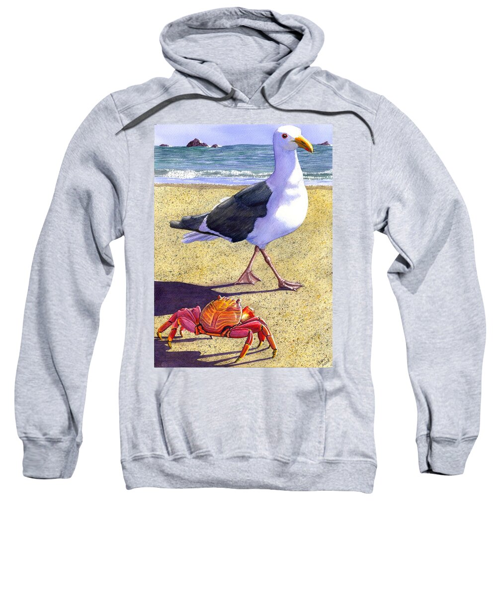 Crab Sweatshirt featuring the painting Side Stepping by Catherine G McElroy