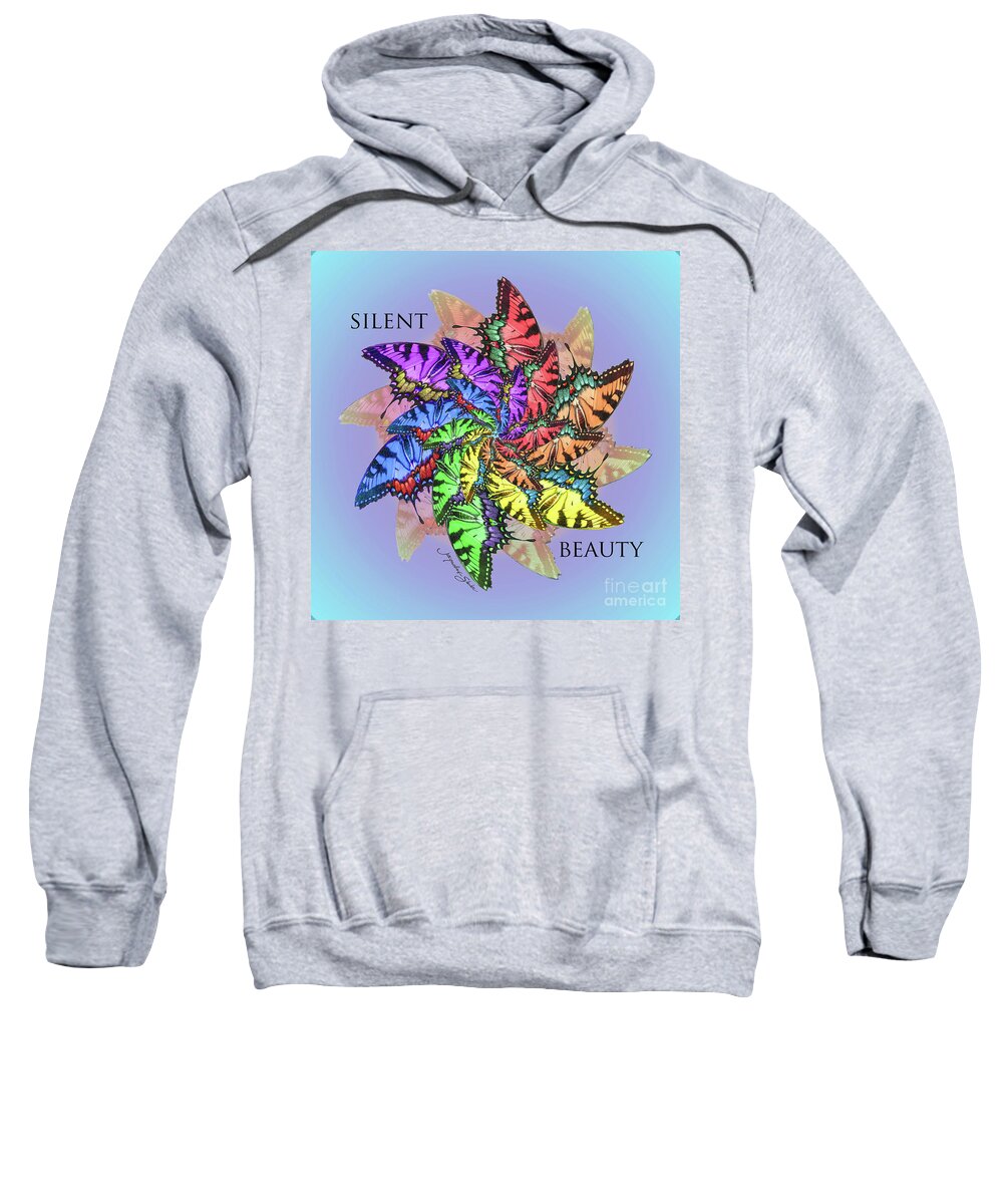 Butterfly Sweatshirt featuring the digital art Silent Beauty by Jacqueline Shuler