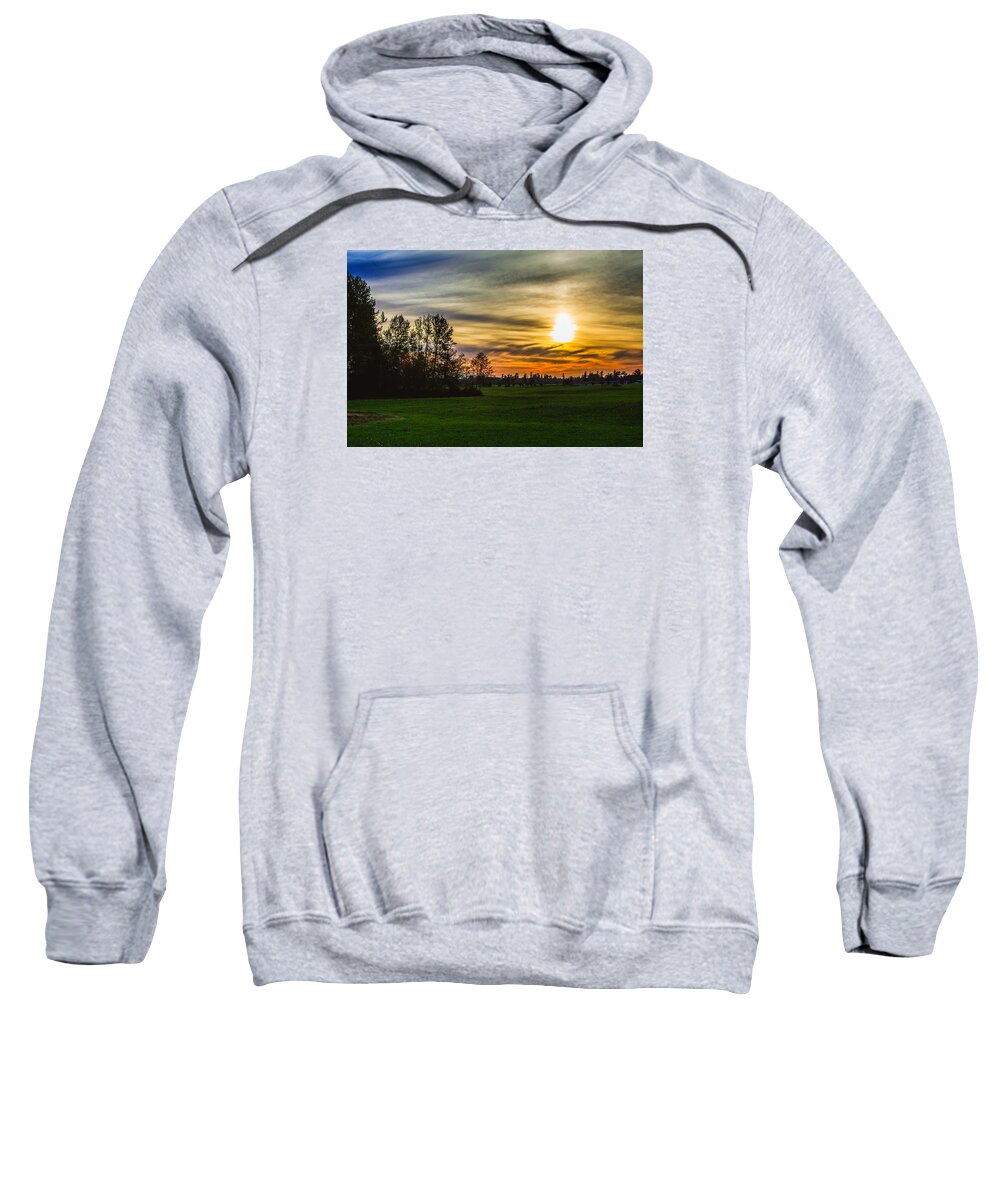 Bellingham Sweatshirt featuring the photograph Silhouette and Sunset by Judy Wright Lott