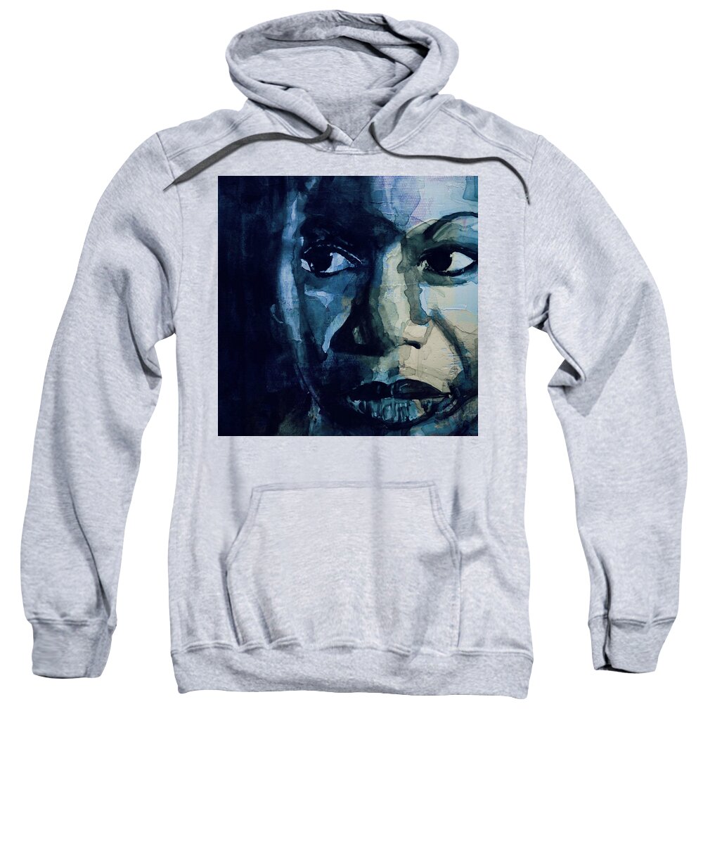 Nina Simone Sweatshirt featuring the painting Sinnerman - Nina Simone by Paul Lovering