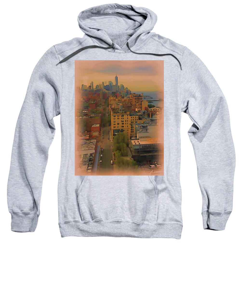 New York Skyline Sweatshirt featuring the digital art Skyline by Tristan Armstrong