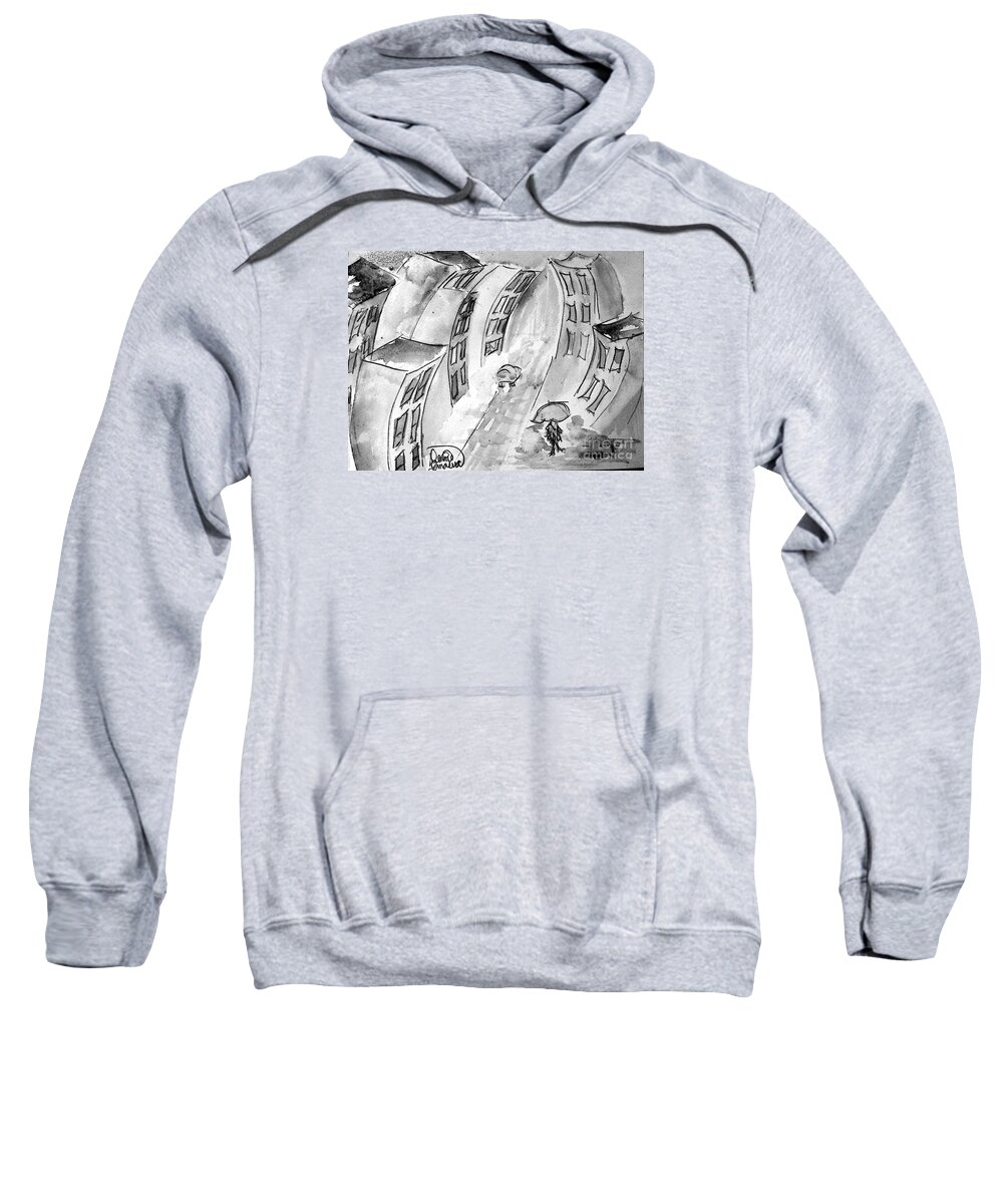 City Sweatshirt featuring the painting Slick City by Denise Tomasura