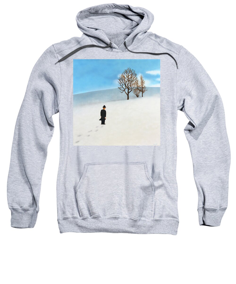 Modern Art Sweatshirt featuring the painting Snow Day by Thomas Blood