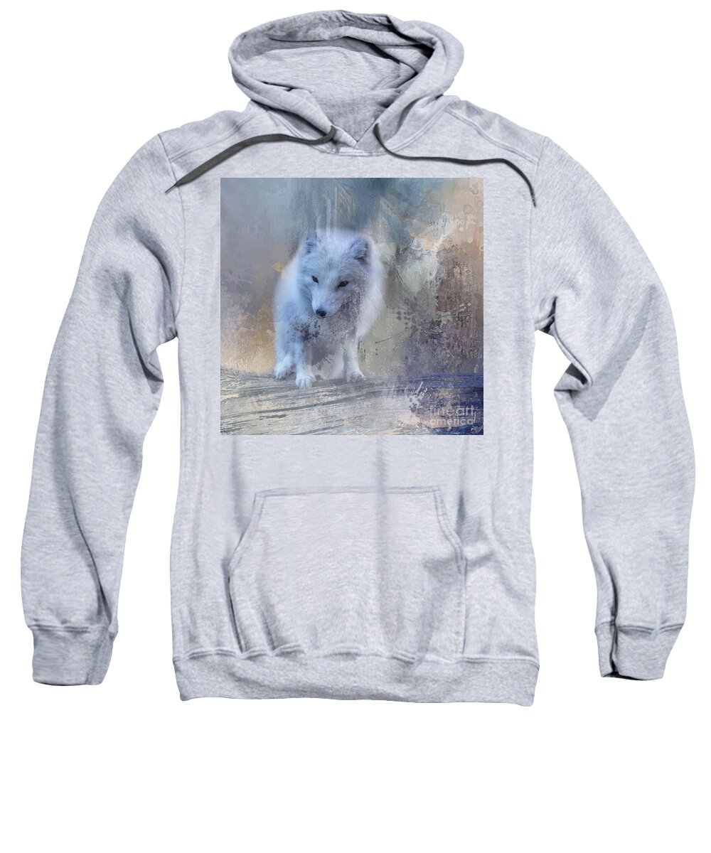 Arctic Fox Sweatshirt featuring the photograph Snow Fox by Eva Lechner