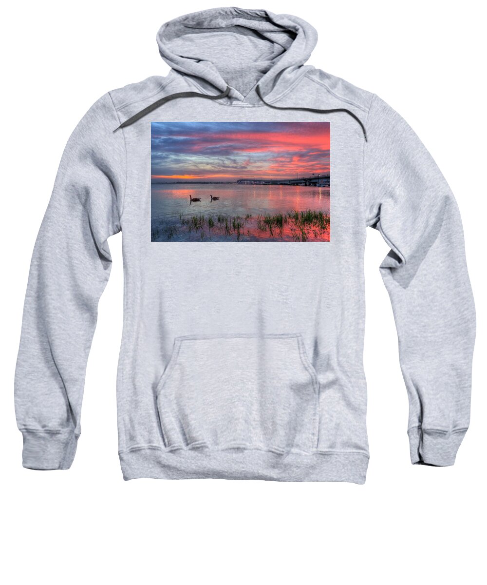 Somers Point Sweatshirt featuring the photograph Somers Point sky by John Loreaux