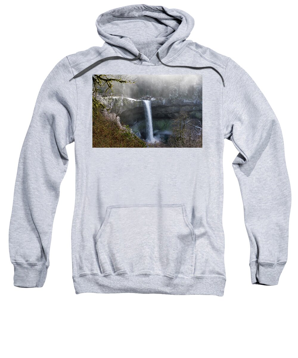 Landscapes Sweatshirt featuring the photograph South Falls Shroud by Steven Clark