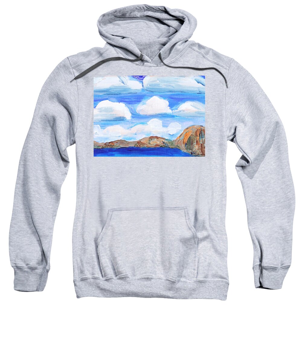 Sky Sweatshirt featuring the painting South Morro Bay View to North by Shelley Myers
