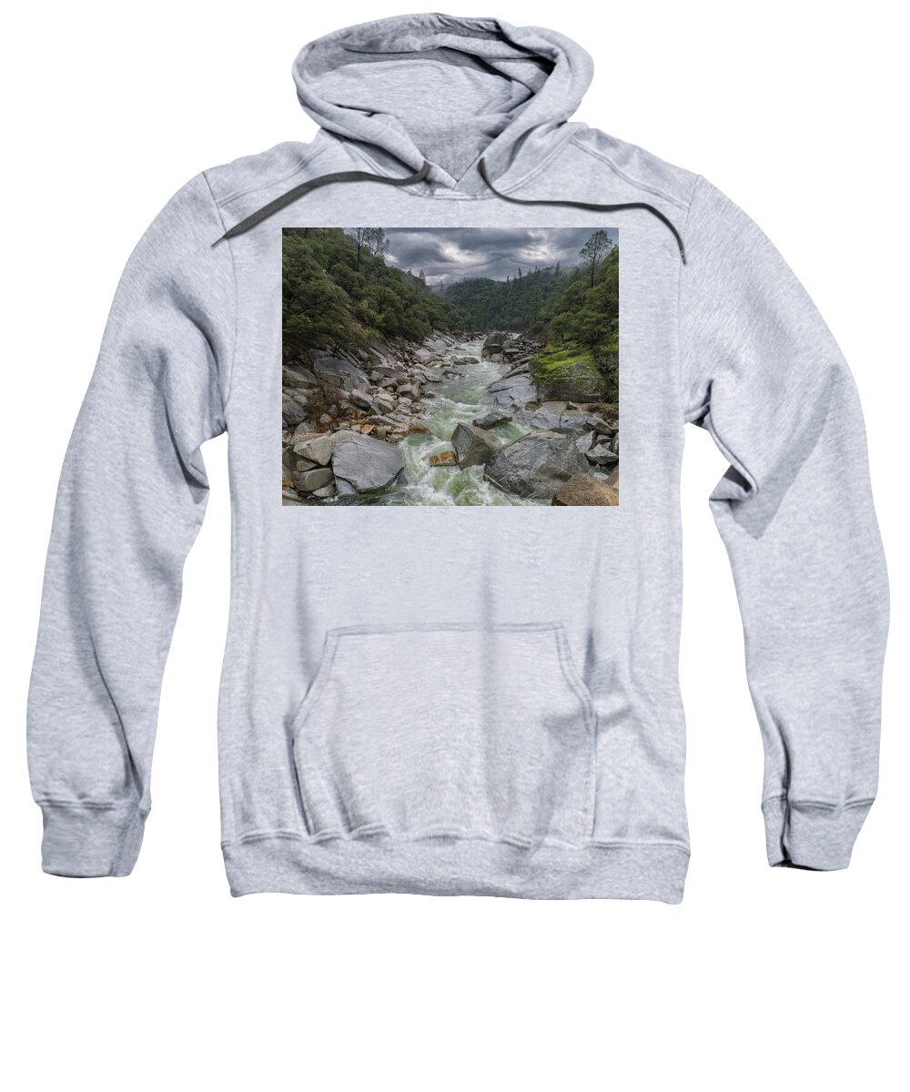 Yuba River Sweatshirt featuring the photograph South Yuba by Robin Mayoff