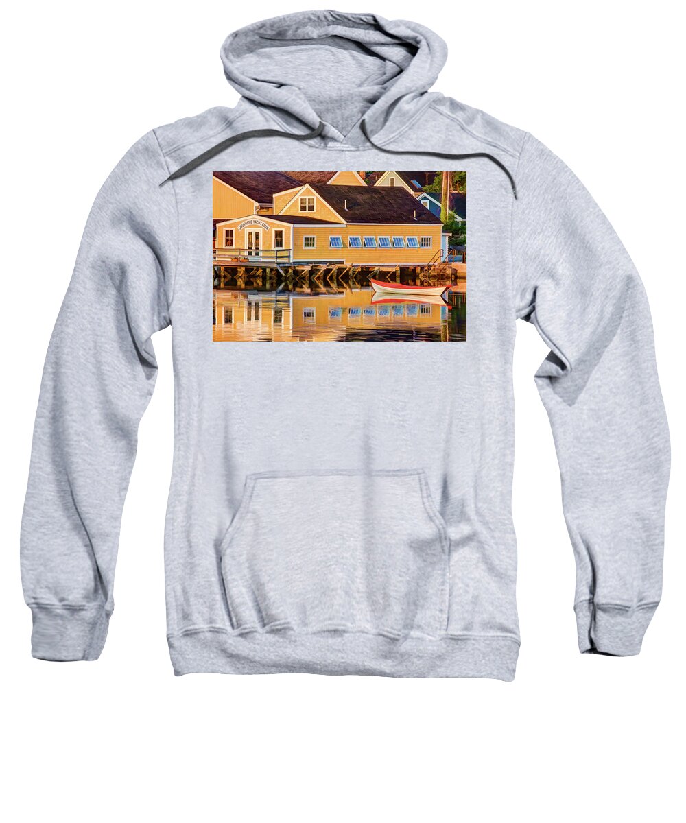 New England Sweatshirt featuring the photograph Southend Yacht Club by David Thompsen