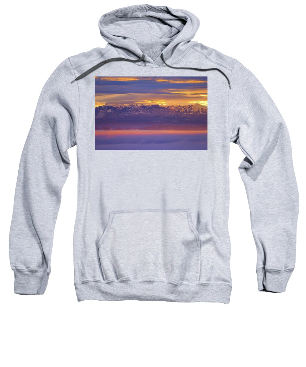Sunrise Sweatshirt featuring the photograph Spectacular surnise of the La Sal Mountains from Dead Horse Point State Park by Jetson Nguyen