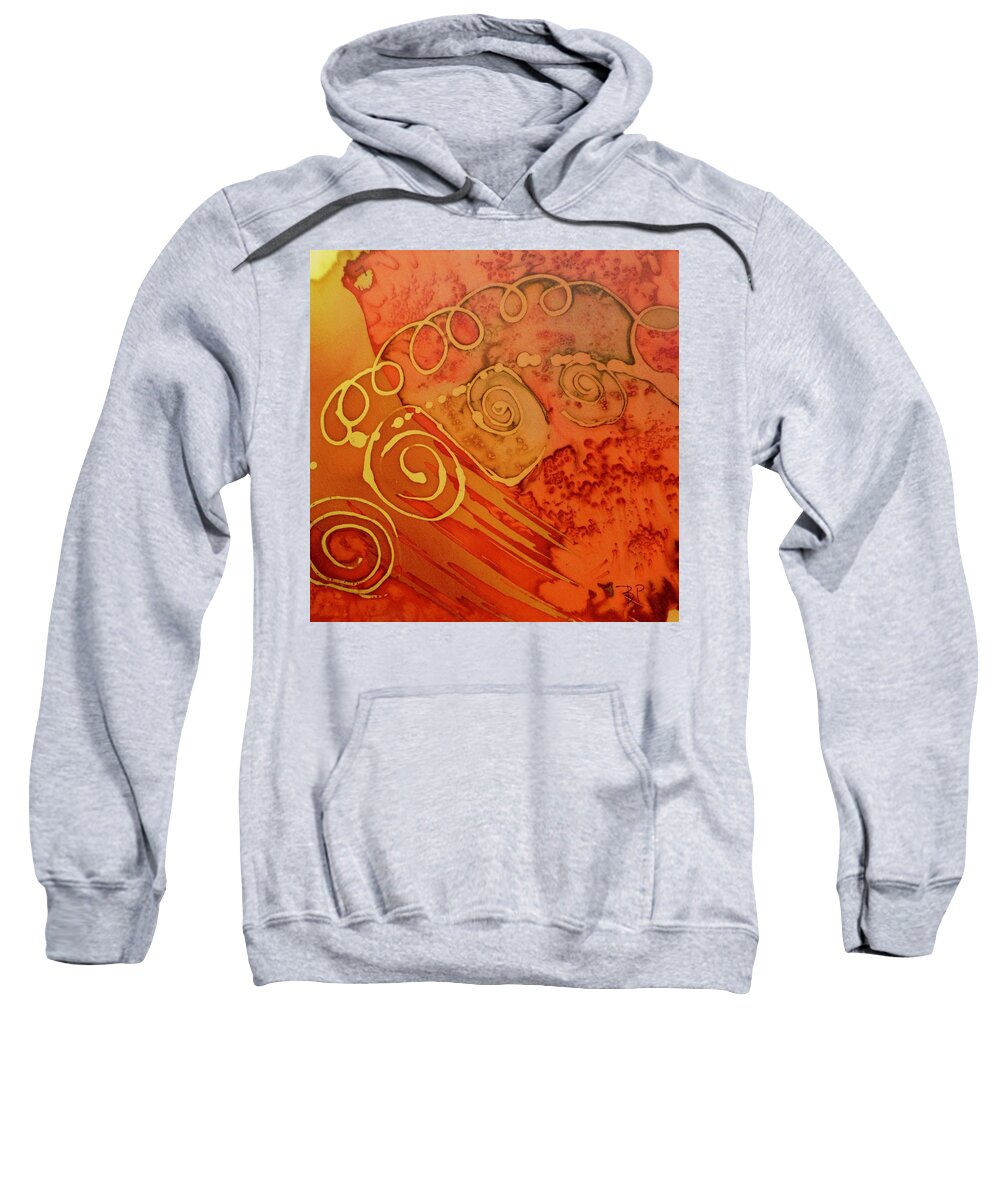 Abstract Sweatshirt featuring the painting Spiral by Barbara Pease