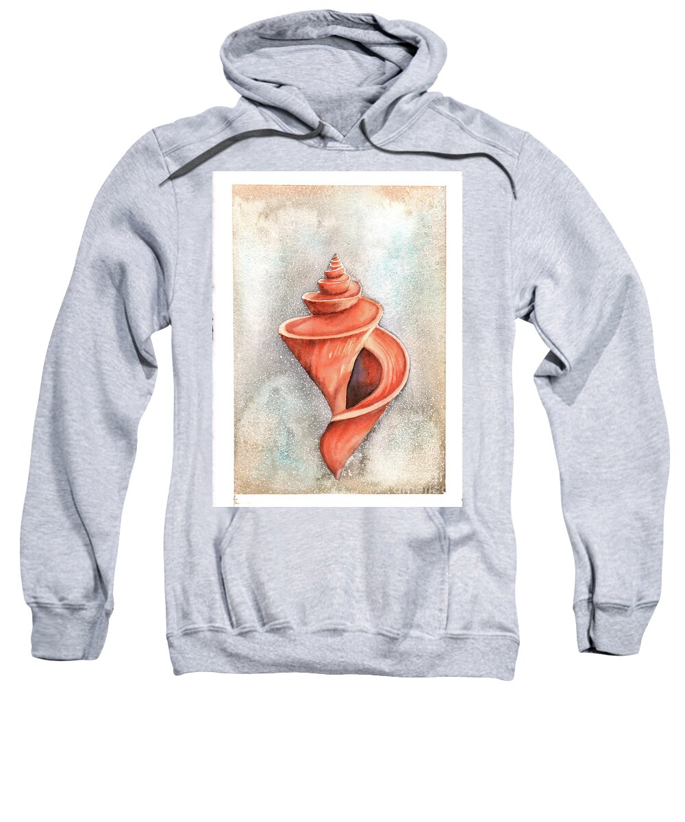 Seashell Sweatshirt featuring the painting Spiral Shell by Hilda Wagner