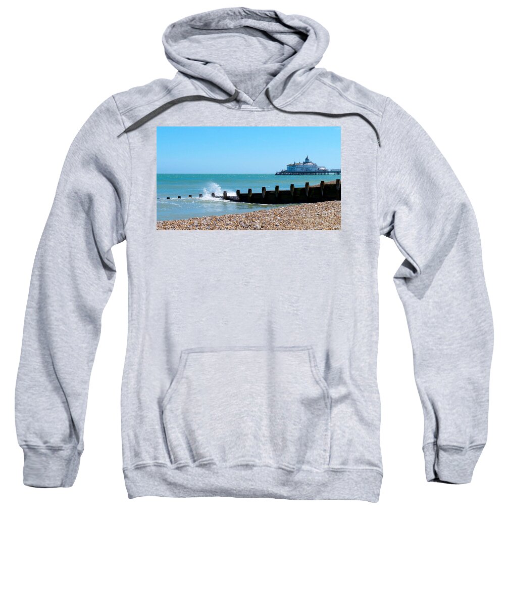Photography Sweatshirt featuring the photograph Splashing waves by the sea by Francesca Mackenney