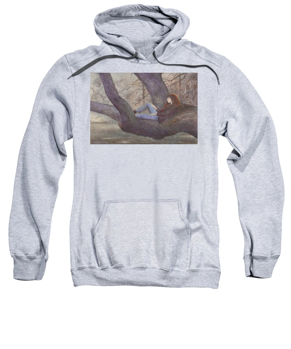 Portrait Sweatshirt featuring the painting Spring Dreaming by David Ladmore
