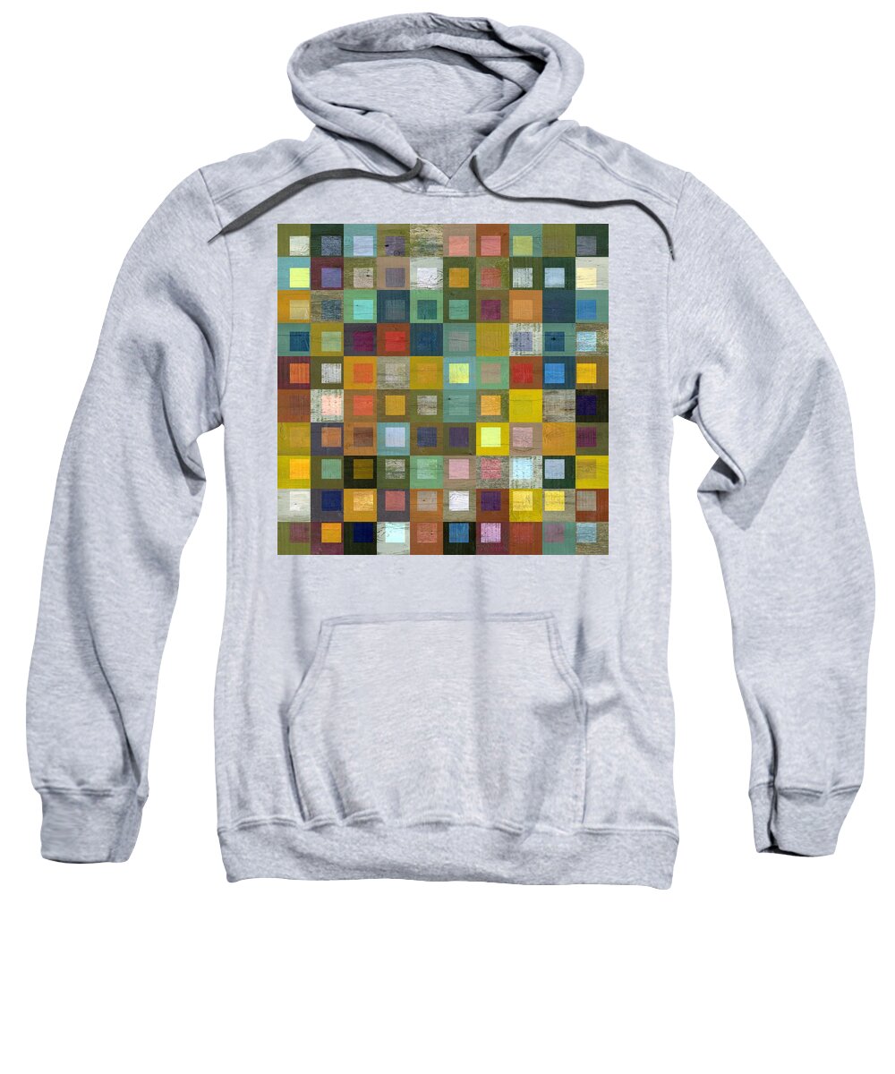 Abstract Sweatshirt featuring the digital art Squares in Squares Five by Michelle Calkins