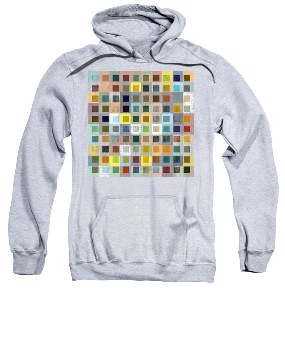 Abstract Sweatshirt featuring the digital art Squares in Squares Three by Michelle Calkins