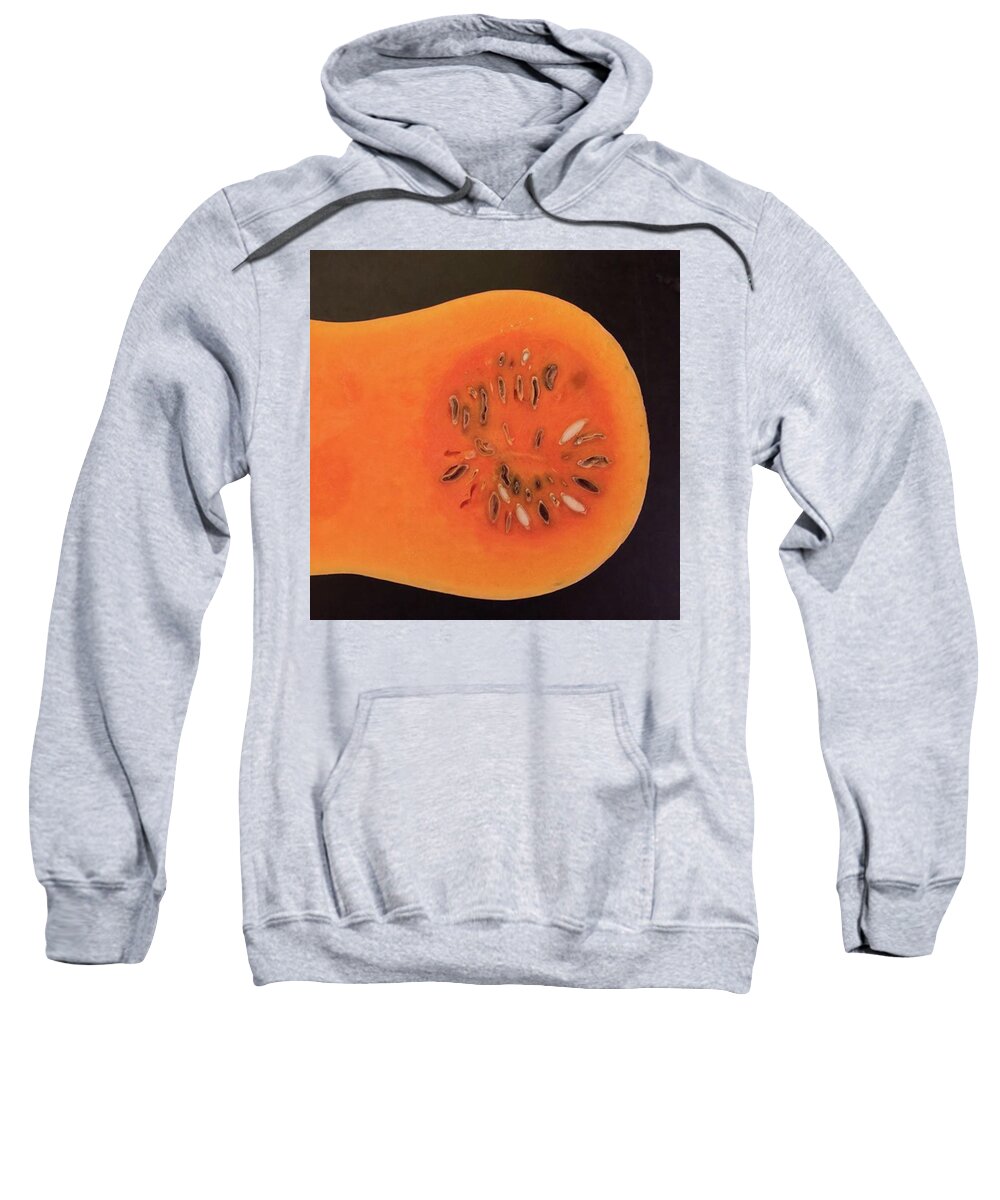 Orange Sweatshirt featuring the photograph Squash. Not Ripe. Hard As A Rock by Ginger Oppenheimer