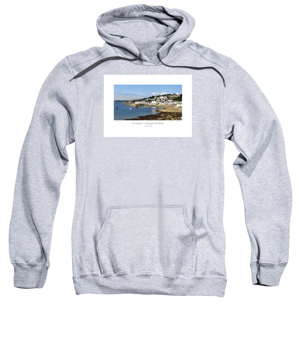 Beach Sweatshirt featuring the digital art St Mawes - Summer Retreat by Julian Perry