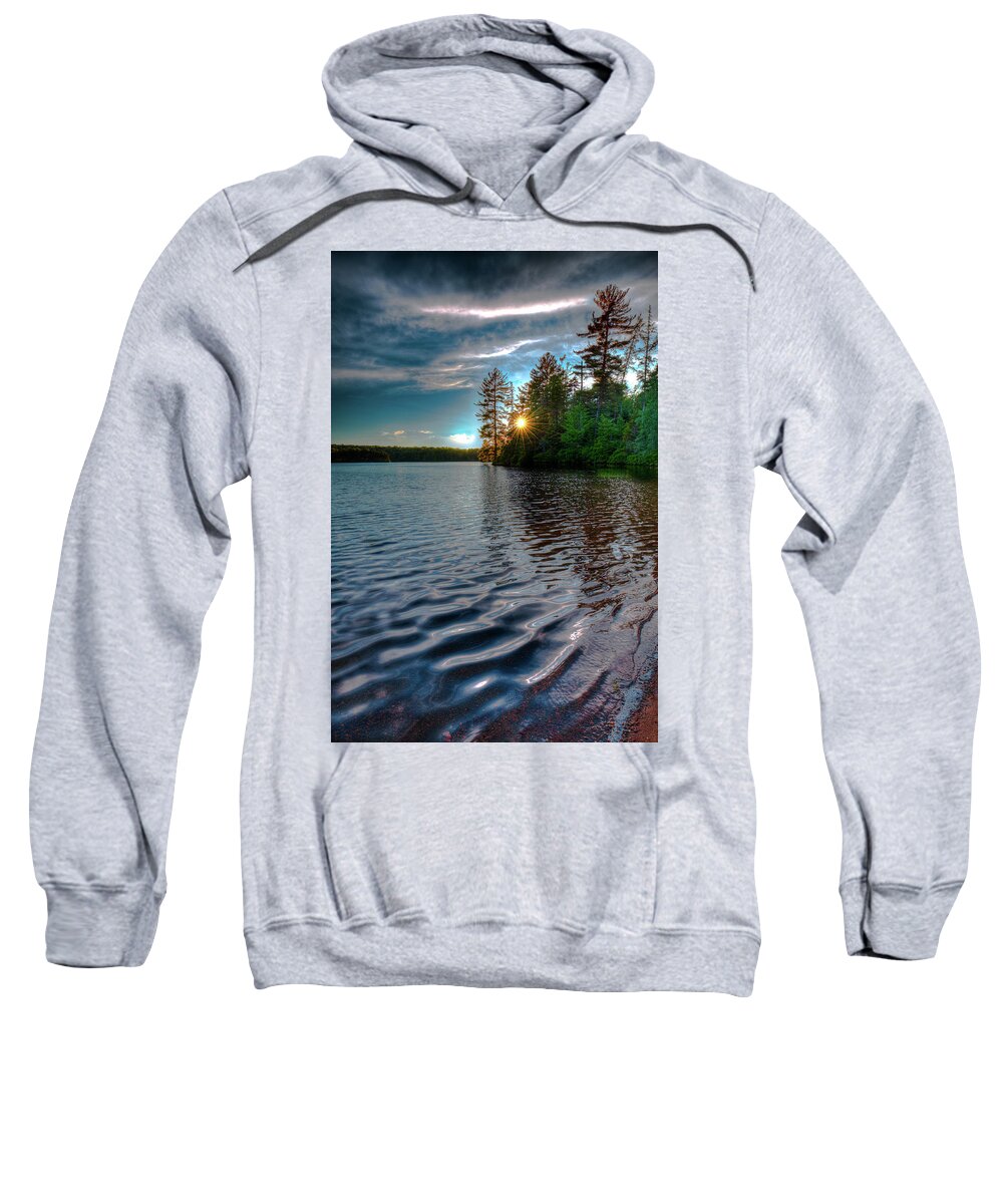 Hdr Sweatshirt featuring the photograph Star Sunset on Nicks Lake by David Patterson