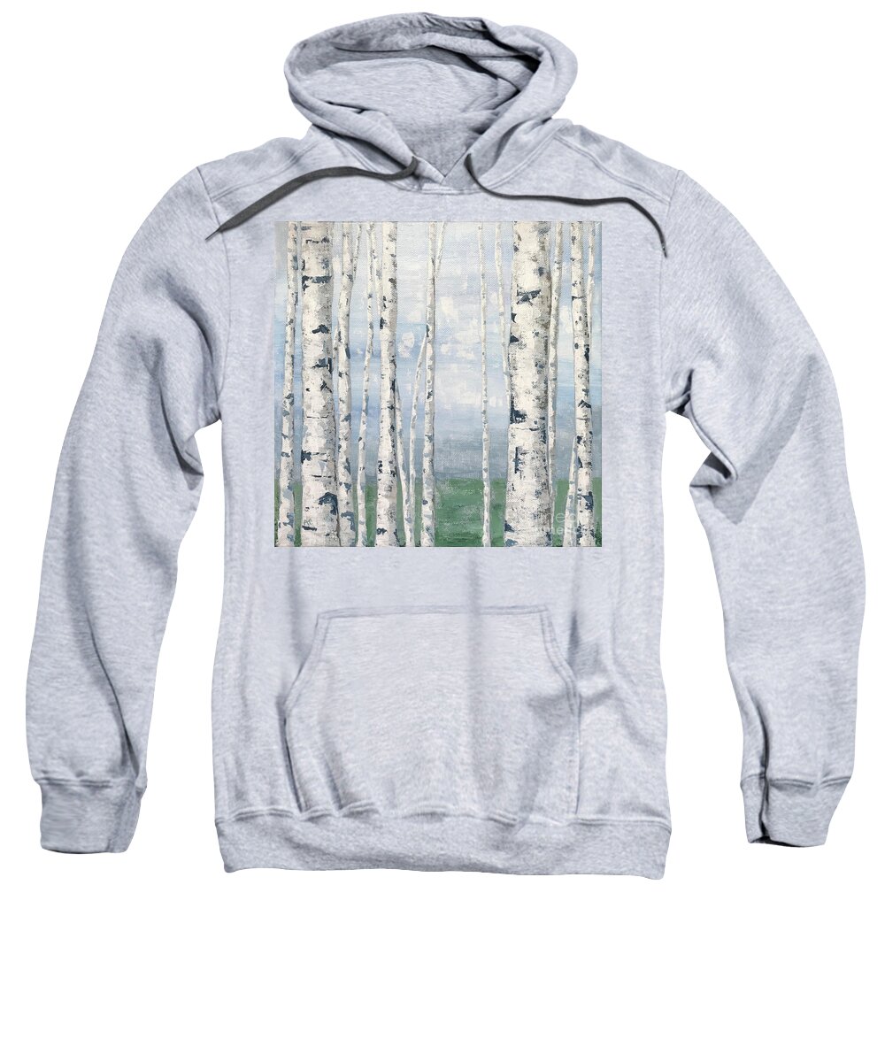 Birch Sweatshirt featuring the painting Straight and Narrow by Annie Troe