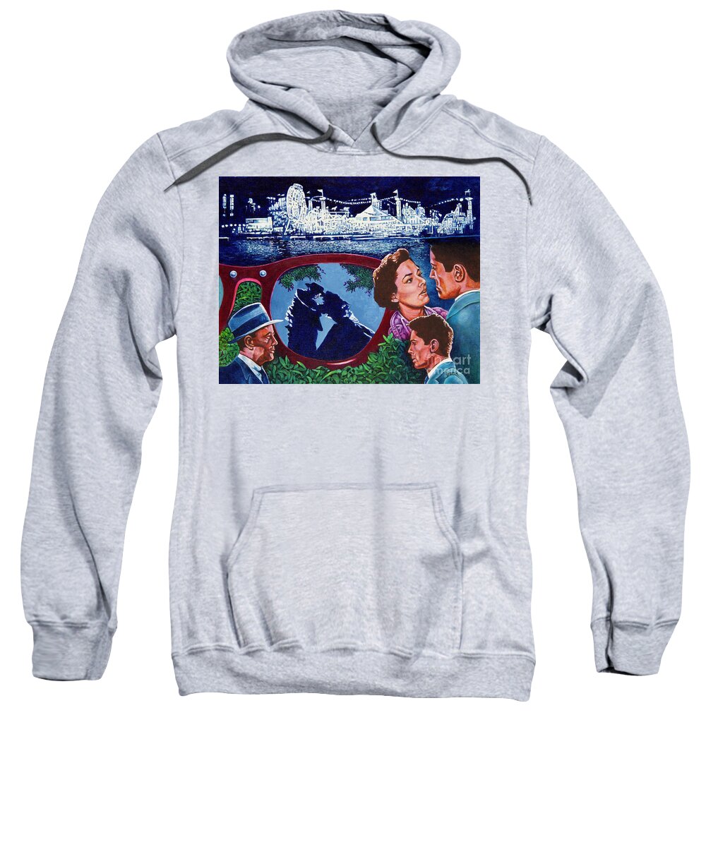 Farley Granger Sweatshirt featuring the painting Strangers by Michael Frank