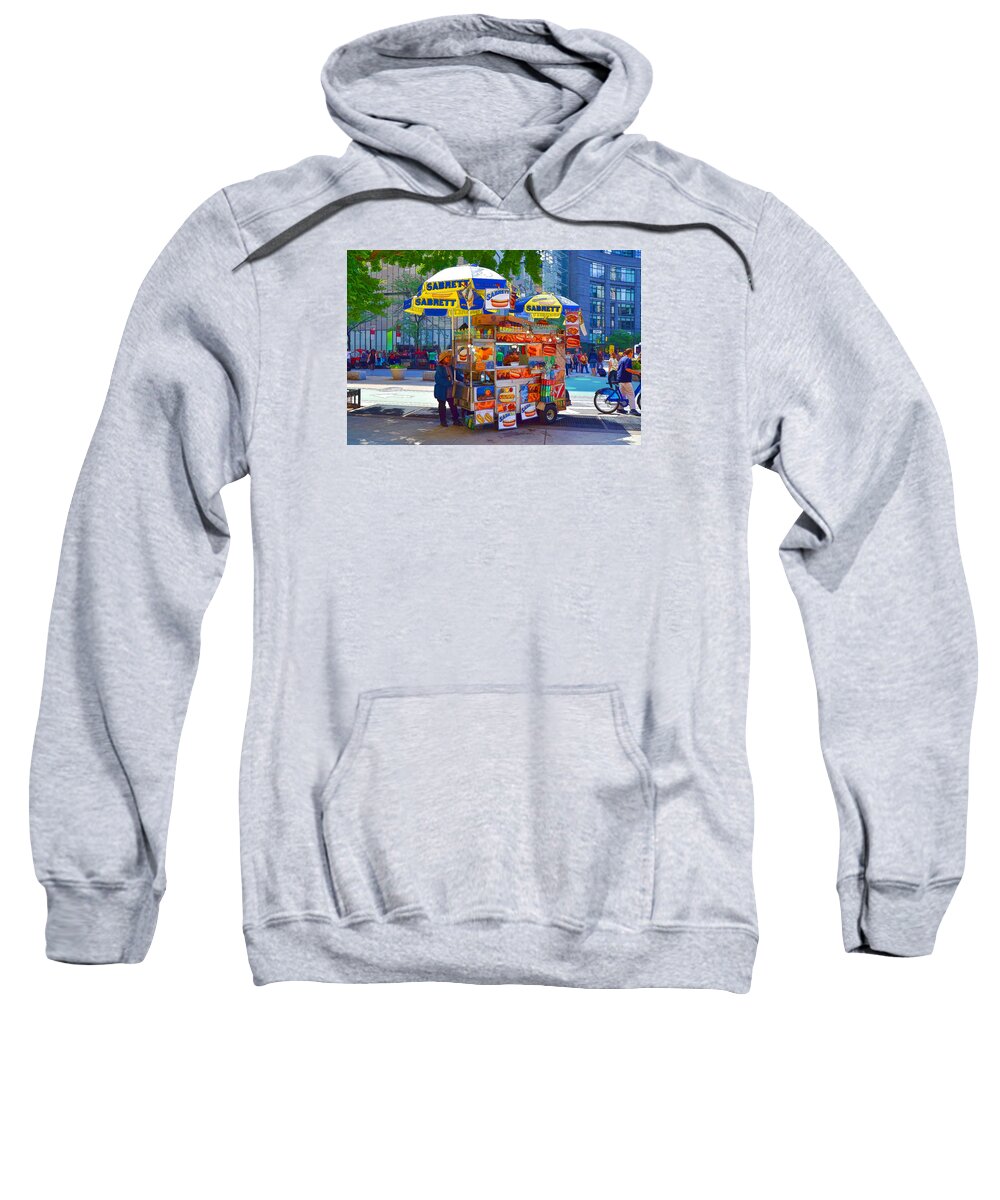 5th Sweatshirt featuring the painting Street Food by Jeelan Clark